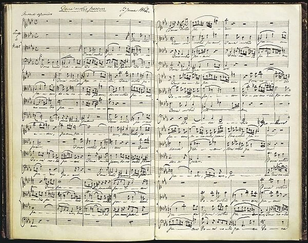 Norway, Bergen, Autograph score of first work of Edvard Hagerup Grieg