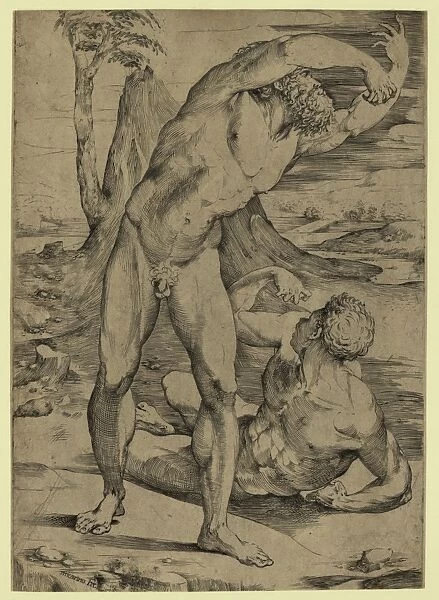 Two Nude Men: One Standing