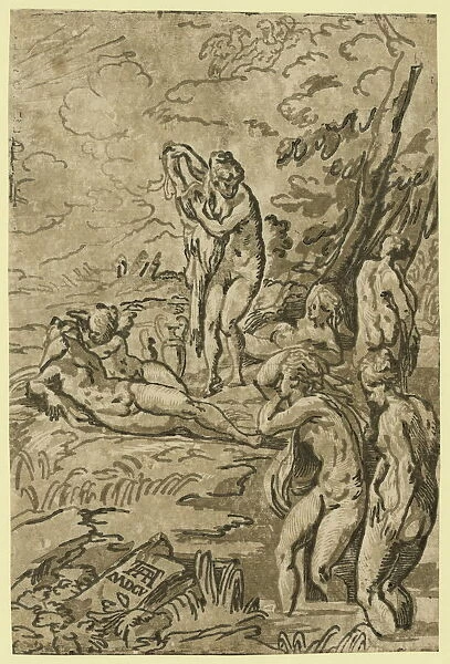 Nymphs Bathing  /  Aa [monogram Of Andrea Andreani]