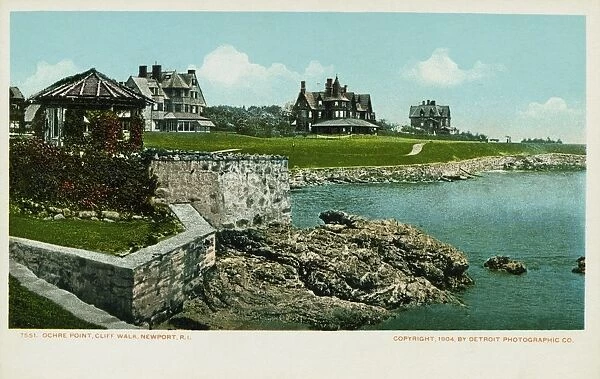 Ochre Point, Cliff Walk Postcard. 1904, Ochre Point, Cliff Walk Postcard