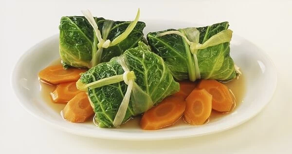 Oden style stuffed cabbage with carrots