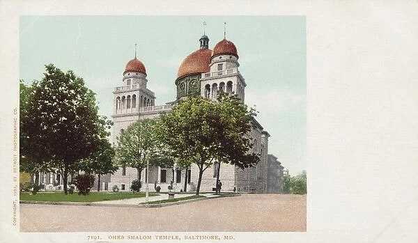 Oheb Shalom Temple, Baltimore, MD. Postcard. 1903, Oheb Shalom Temple, Baltimore, MD. Postcard