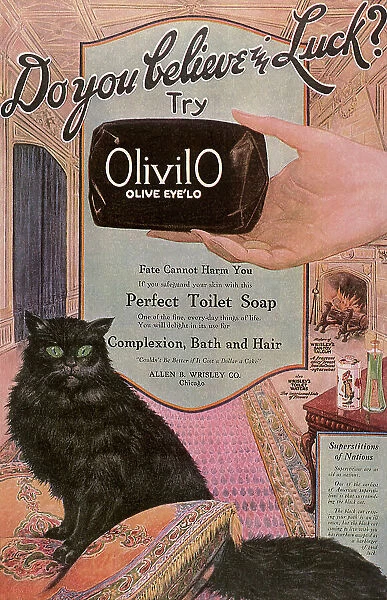 Olivilo Soap Advertisement with Black Cat