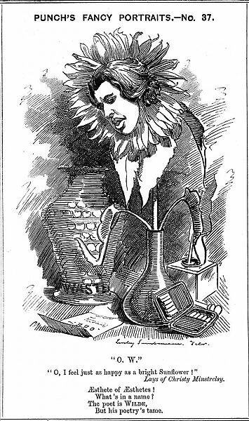 Oscar Wilde (1854-1900) Irish playwright, novelist, poet and wit. Cartoon by Edward