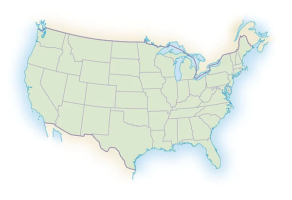 Outline map of United States of America