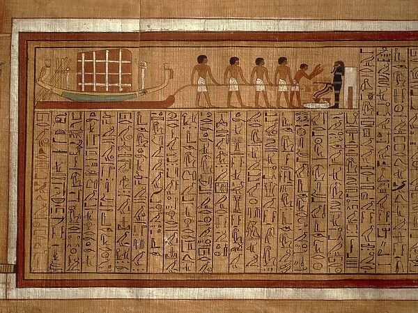 Papyrus of the Book of the Dead hieroglyphs and polychrome illustrations from the tomb of Kha at Thebes. New Kingdom, Dynasty XVIII