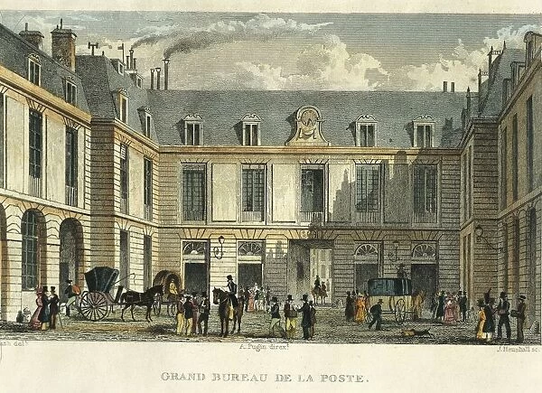Paris, Central Post Office, engraving