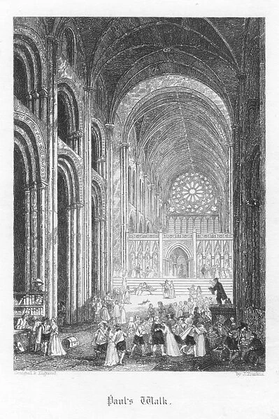 Pauls Walk: the nave of Old Saint Pauls turned into a market place. Illustration