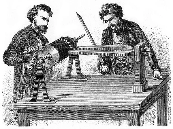 Phonautograph (c 1857) apparatus for studying sound vibrations graphically, invented by