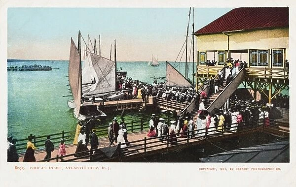 Pier at Inlet, Atlantic City, N. J. Postcard. 1904, Pier at Inlet, Atlantic City, N. J. Postcard