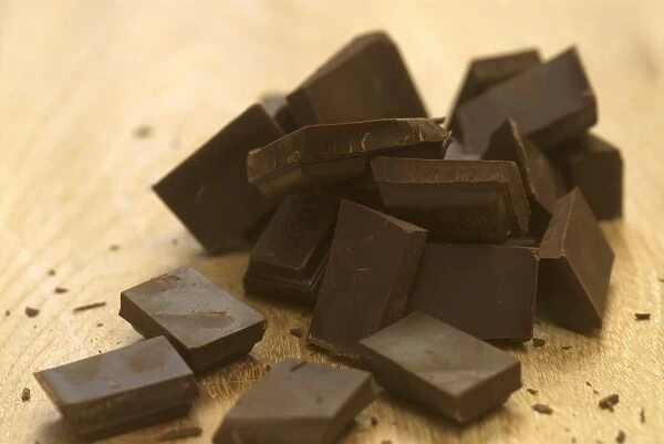 Pile of chocolate pieces