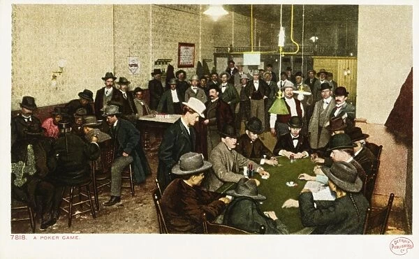A Poker Game Postcard. ca. 1905-1910, A Poker Game Postcard