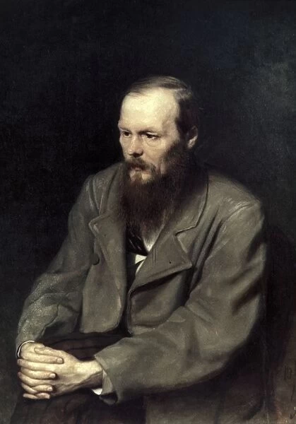 A portrait painting of writer fyodor dostoyevsky by vasily perov, 1872