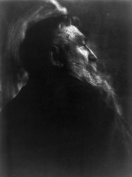 Portrait photograph of French sculptor Auguste Rodin (1840-1917) by Gertrude Kasebier