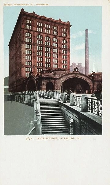 Postcard of Union Station in Pittsburgh. ca. 1904, Postcard of Union Station in Pittsburgh