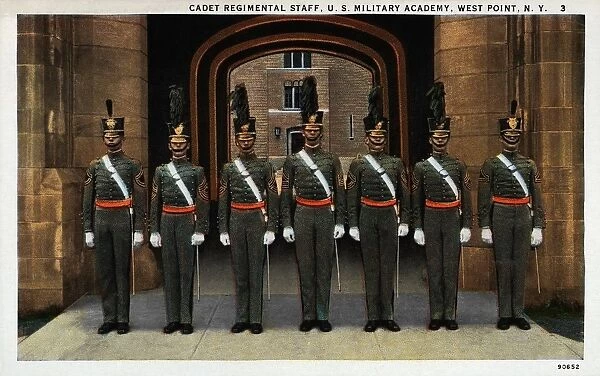 Postcard of West Point Cadet Regimental Staff. ca. 1922, Cadet Regimental Staff, U. S. Military Academy, West Point, N. Y. 3