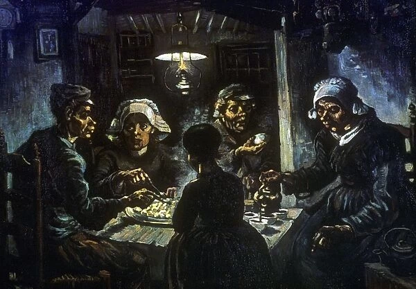 The Potato Eaters. 1885: Vincent Van Gogh (1853-1890) Dutch Post-Impressionist