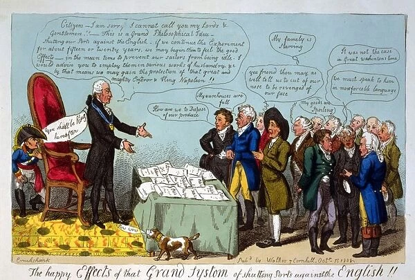 President Jefferson defending the Embargo and Non-Intercourse Acts aimed at damaging French