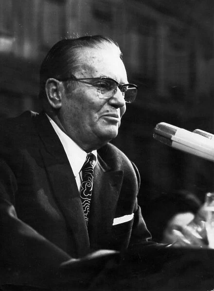 President of yugoslavia josip broz tito during his closing address to the conference of the league of communists, belgrade, yugoslavia, january 1972