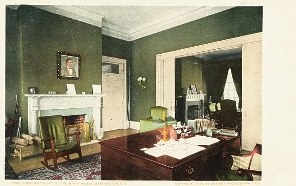 Presidents Office, The White House, Washington, D. C. Postcard. 1904, Presidents Office, The White House, Washington, D. C. Postcard