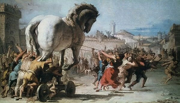 Procession of the Wooden Horse into Troy c 1760. Oil on canvas. Giovanni Domenico Tiepolo