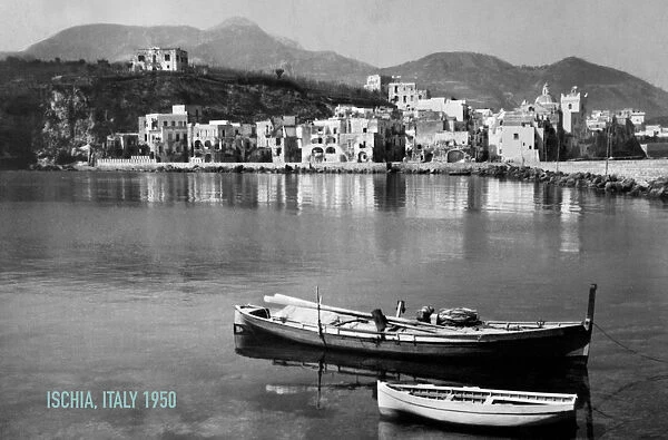 R 01796. campania, isola d ischia, veduta delle case, 1945 1950