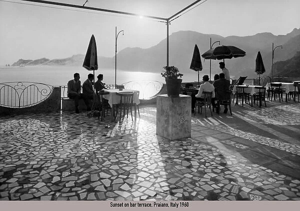 R 03854. sunset, praiano, campania, italy 1960