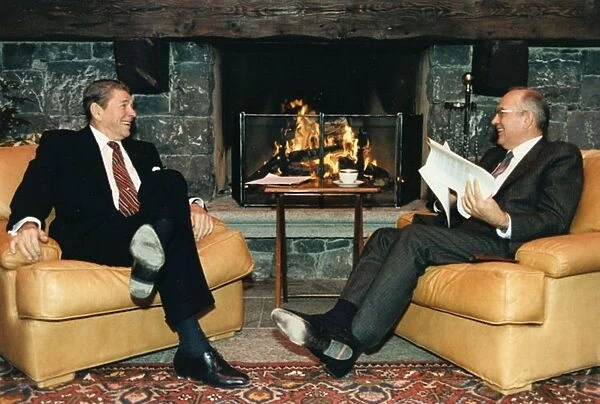 R. Reagan and M. Gorbachev meeting