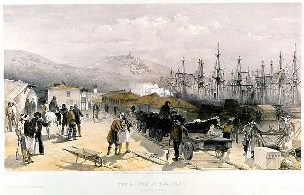 The Railway at Balaklava. From William Simpson Illustrations of the War in the East