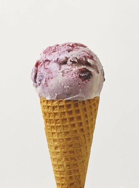 Raspberry ice cream cone