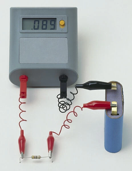 Resistance test, battery, resistor and ammeter