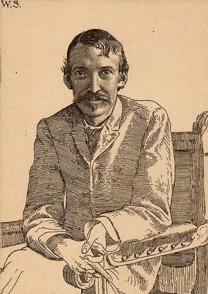 Robert Louis Balfour Stevenson (1850-1894) Scottish author, born in Edinburgh. Etching
