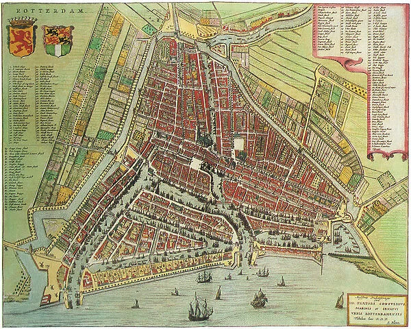 Rotterdam. Map of Rotterdam. 1649