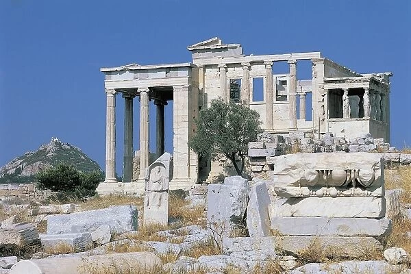 Ruins of a temple, The Erechtheum, Acropolis, Athens, Attica, Greece
