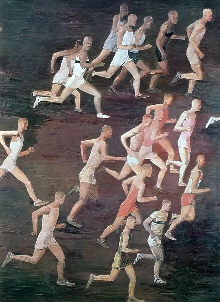 Running, Alexander Alexandrovich Deyneka (Dieneka - 1899-1969) Russian modernist