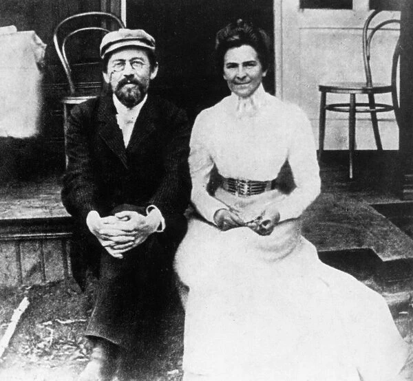 Russian author anton chekhov and his wife the actress olga knipper in 1902