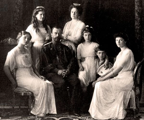 The Russian royal family, 1914. Nicholas II and the Tsarina with their four daughters