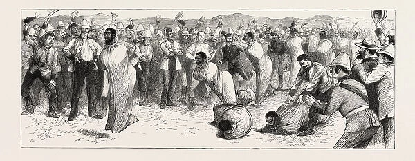 Sack Race, The Zulu War, Engraving 1879