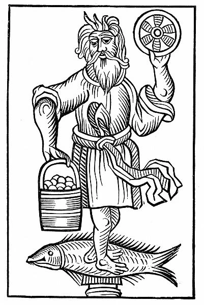 Saxon god Crodon. From Herman Stangefol Annales Circuli Westphaliae, 1656. Woodcut