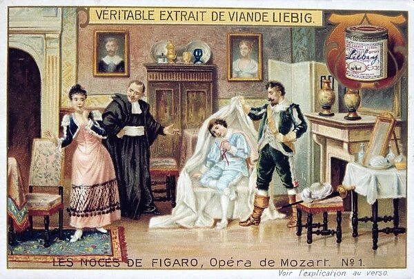 Scene from Mozarts opera The Marriage of Figaro 1786 (1905). (Le Nozze di Figaro)