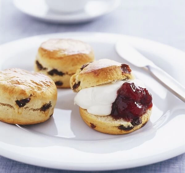 Scones served with double cream and jam