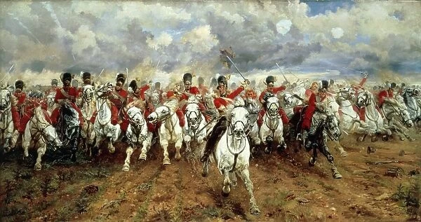 Scotland forever, by Elizabeth Southerden Thompson, oil on canvas, 1881
