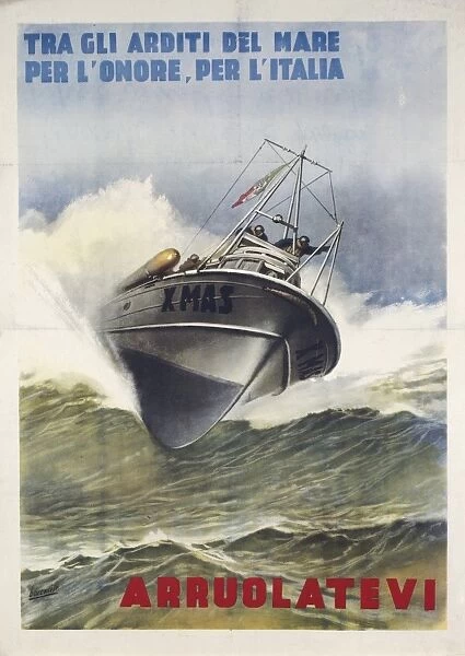 Second World War, Propaganda poster for Italian Navy assault unit Decima Flottiglia Mas