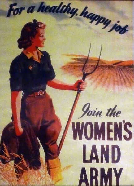 Second world war propaganda poster from the Womens Land Army