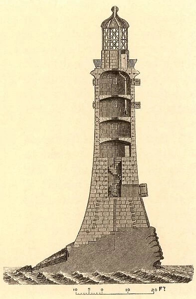 Sectional view of the fourth Eddystone lighthouse built on the Stone 13 miles South-east