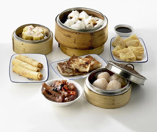 Selection of Cantonese dim sum dishes