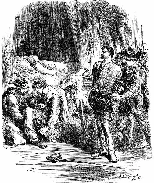 Shakespeare Othello Act 5: Desdemona and Emilia lie dead, Othello has stabbed himself