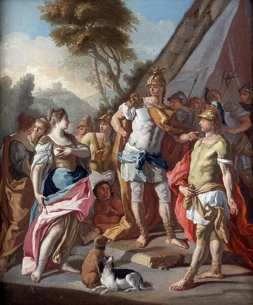 Sisygambus, mother of Darius III, mistakes Hephistion (Hephaestion) for Alexander the Great