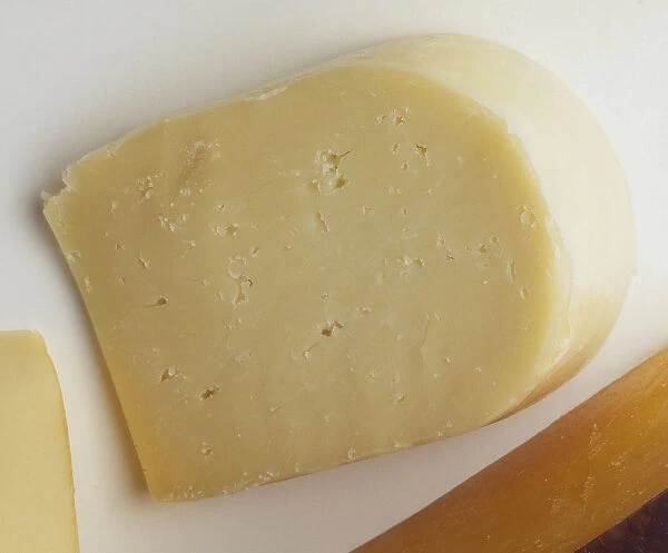 A slice of Monterey jack cheese