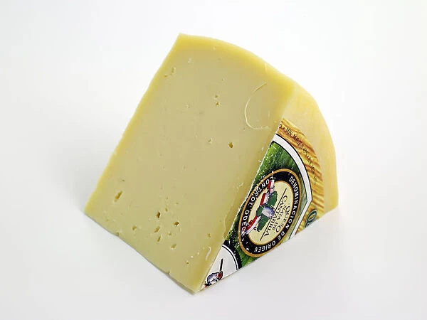 Slice of Spanish Cantabria DOP cows milk cheese